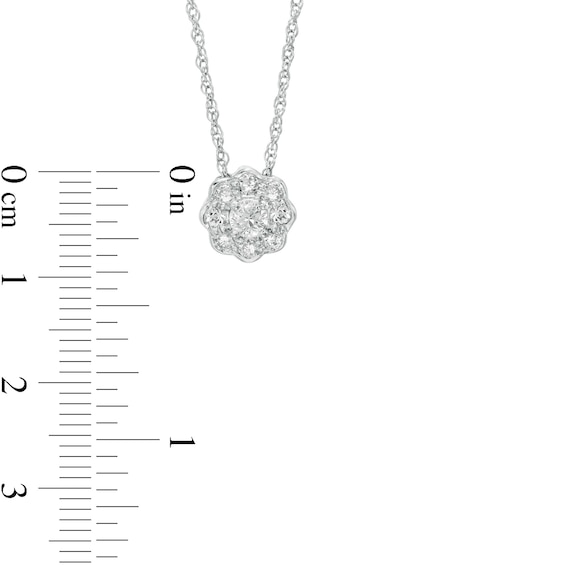 3.4mm White Topaz Frame Flower Pendant in Sterling Silver