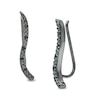 Thumbnail Image 0 of 0.04 CT. T.W. Black Diamond Curve Crawler Earrings in 10K White Gold with Black Rhodium