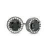 0.69 CT. T.W. Enhanced Black and White Diamond Frame Stud Earrings in 10K White Gold with Black Rhodium