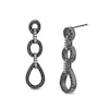 0.37 CT. T.W. Enhanced Black and White Diamond Triple Drop Earrings in Sterling Silver with Black Rhodium