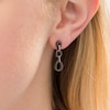 0.37 CT. T.W. Enhanced Black and White Diamond Triple Drop Earrings in Sterling Silver with Black Rhodium