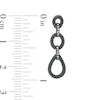 Thumbnail Image 2 of 0.37 CT. T.W. Enhanced Black and White Diamond Triple Drop Earrings in Sterling Silver with Black Rhodium