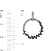 Thumbnail Image 2 of 0.58 CT. T.W. Enhanced Black and White Diamond Scatter Circle Drop Earrings in 10K White Gold with Black Rhodium