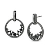 0.45 CT. T.W. Enhanced Black and White Diamond Scatter Circle Drop Earrings in Sterling Silver with Black Rhodium