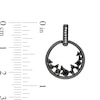 Thumbnail Image 2 of 0.45 CT. T.W. Enhanced Black and White Diamond Scatter Circle Drop Earrings in Sterling Silver with Black Rhodium