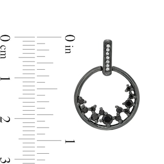 0.45 CT. T.W. Enhanced Black and White Diamond Scatter Circle Drop Earrings in Sterling Silver with Black Rhodium