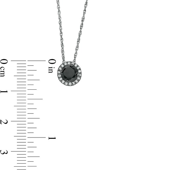 0.45 CT. T.W. Enhanced Black and White Diamond Frame Pendant in 10K White Gold and Black Rhodium