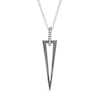 Diamond Accent Elongated Triangle Outline Pendant in Sterling Silver and Black Rhodium