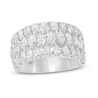 Vera Wang Love Collection 2.95 CT. T.W. Certified Diamond Multi-Row Band in 14K White Gold (I/SI2)