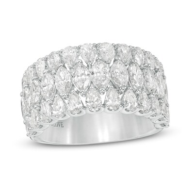 Vera Wang Love Collection 2.95 CT. T.W. Certified Diamond Multi-Row Band in 14K White Gold (I/SI2)