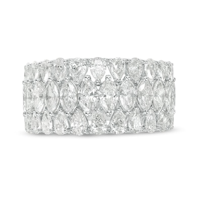 Vera Wang Love Collection 2.95 CT. T.W. Certified Diamond Multi-Row Band in 14K White Gold (I/SI2)