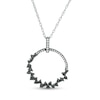 0.45 CT. T.W. Enhanced Black and White Diamond Scattered Circle Outline Pendant in 10K White Gold and Black Rhodium