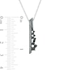 Thumbnail Image 2 of 0.29 CT. T.W. Enhanced Black and White Diamond Vertical Bar Scatter Pendant in Sterling Silver and Black Rhodium