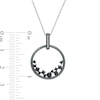 0.29 CT. T.W. Enhanced Black and White Diamond Scatter Circle Pendant in Sterling Silver and Black Rhodium