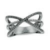Thumbnail Image 0 of 0.23 CT. T.W. Enhanced Black and White Diamond Orbit Ring in Sterling Silver with Black Rhodium