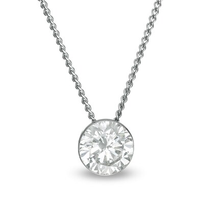 0.40 CT. Diamond Solitaire Pendant in 14K White Gold