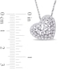 CT. T.W. Diamond Scattered Tilted Heart Pendant in 14K White Gold (H/SI2