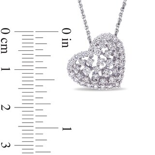 CT. T.W. Diamond Scattered Tilted Heart Pendant in 14K White Gold (H/SI2