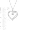 Diamond Accent Double Loop Ribbon Heart Pendant in Sterling Silver