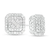 Thumbnail Image 0 of 1.23 CT. T.W. Cushion-Shaped Multi-Diamond Frame Stud Earrings in 10K White Gold