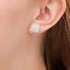Thumbnail Image 1 of 1.23 CT. T.W. Cushion-Shaped Multi-Diamond Frame Stud Earrings in 10K White Gold