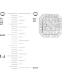 Thumbnail Image 2 of 1.23 CT. T.W. Cushion-Shaped Multi-Diamond Frame Stud Earrings in 10K White Gold