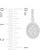 Thumbnail Image 2 of 0.95 CT. T.W. Oval Composite Diamond Frame Drop Earrings in 10K White Gold