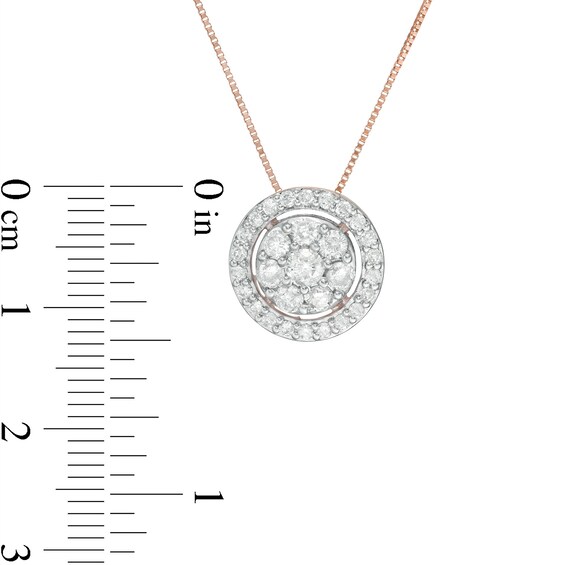 0.69 CT. T.W. Composite Diamond Frame Pendant in 10K Rose Gold