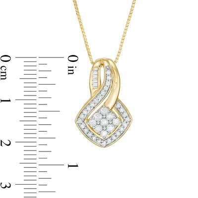 0.45 CT. T.W. Composite Diamond Tilted Square Pendant in 10K Gold