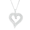 Thumbnail Image 0 of 0.95 CT. T.W. Diamond Double Row Shadow Heart Pendant in 10K White Gold