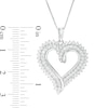 0.95 CT. T.W. Diamond Double Row Shadow Heart Pendant in 10K White Gold