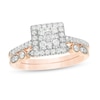 Thumbnail Image 0 of 0.45 CT. T.W. Composite Square-Shaped Diamond Art Deco Bridal Set in 10K Rose Gold