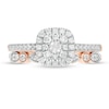 CT. T.W. Composite Cushion-Shaped Diamond Art Deco Bridal Set in 10K Rose Gold