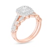 Thumbnail Image 3 of 0.95 CT. T.W. Composite Cushion-Shaped Diamond Art Deco Bridal Set in 10K Rose Gold