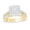 Thumbnail Image 1 of 0.95 CT. T.W. Composite Square-Shaped Diamond Art Deco Bridal Set in 10K Gold