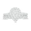 Thumbnail Image 4 of 0.95 CT. T.W. Composite Pear-Shaped Diamond Art Deco Bridal Set in 10K White Gold