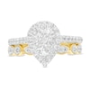 Thumbnail Image 4 of 0.95 CT. T.W. Composite Pear-Shaped Diamond Art Deco Bridal Set in 10K Gold