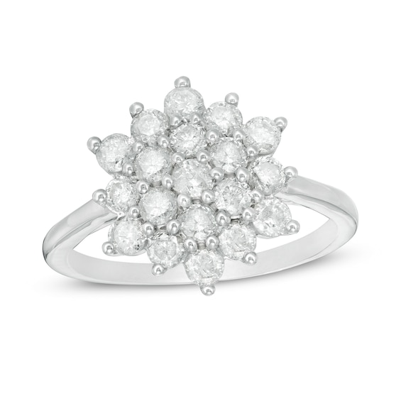 1.23 CT. T.W. Composite Diamond Flower Ring in 10K Gold