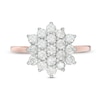 1.23 CT. T.W. Composite Diamond Flower Ring in 10K Rose Gold