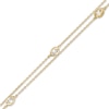 Thumbnail Image 1 of 0.23 CT. T.W. Pear-Shaped Diamond Station Double Strand Bracelet in 10K Gold - 7.25&quot;