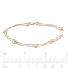 Thumbnail Image 4 of 0.23 CT. T.W. Pear-Shaped Diamond Station Double Strand Bracelet in 10K Gold - 7.25&quot;