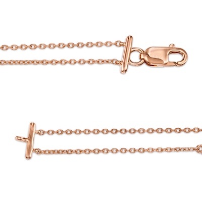 0.23 CT. T.W. Pear-Shaped Diamond Station Double Strand Bracelet in 10K Rose Gold - 7.25"