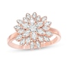 0.37 CT. T.W. Diamond Layered Flower Ring in 10K Rose Gold