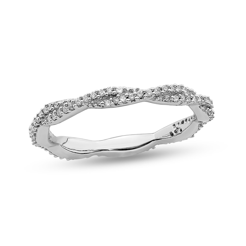 Stackable Expressions™ 0.24 CT. T.W. Diamond Twist Band in Sterling Silver|Peoples Jewellers