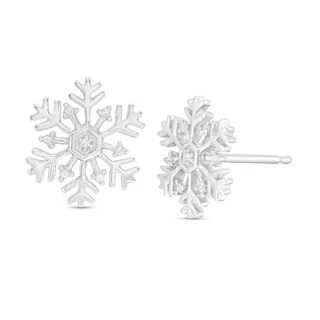 0.05 CT. T.W. Diamond Snowflake Stud Earrings in Sterling Silver