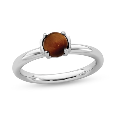 Stackable Expressions™ 5.0mm Tiger's Eye Ring in Sterling Silver