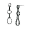 Thumbnail Image 0 of 0.37 CT. T.W. Enhanced Black and White Diamond Link Drop Earrings in 10K White Gold with Black Rhodium