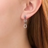 Thumbnail Image 1 of 0.37 CT. T.W. Enhanced Black and White Diamond Link Drop Earrings in 10K White Gold with Black Rhodium
