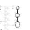 Thumbnail Image 2 of 0.37 CT. T.W. Enhanced Black and White Diamond Link Drop Earrings in 10K White Gold with Black Rhodium