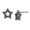 Thumbnail Image 0 of 0.147 CT. T.W. Black Diamond Star Outline Stud Earrings in Sterling Silver with Black Rhodium